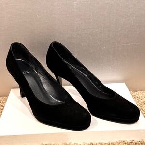 Stuart Weitzman Black Suede Platform Pumps, Size 6.5